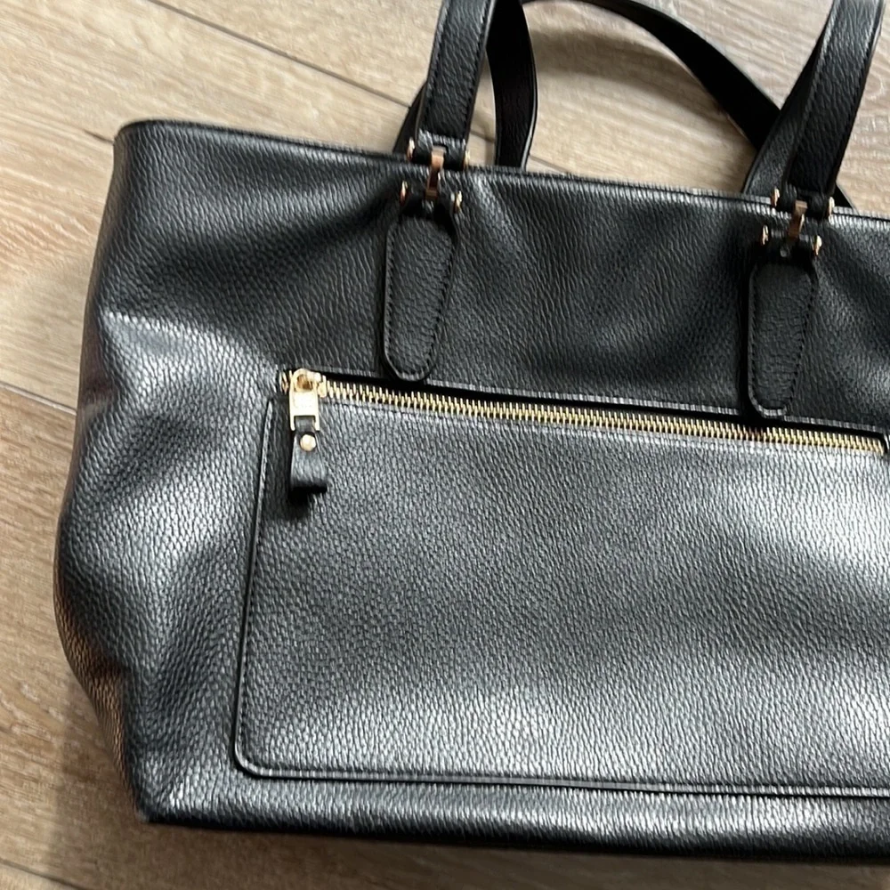 Naturalizer Black Faux Pebbled Leather Shoulder Bag
